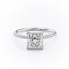 Princess Cut Lab Diamond Engagement Ring, Hidden Halo