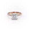 Princess Cut Lab Diamond Engagement Ring, Pave Set Shoulders