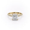 Princess Cut Lab Diamond Engagement Ring, Pave Set Shoulders