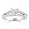 Princess Cut Lab Diamond Engagement Ring, Split Shank