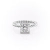 Princess Cut Lab Diamond Engagement Ring, Twisted Band With Hidden Halo