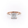 Princess Cut Lab Diamond Engagement Ring With Hidden Halo