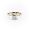 Princess Cut Lab Diamond Engagement Ring With Hidden Halo