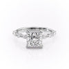 Princess Cut Lab Diamond Engagement Ring With Hidden Halo