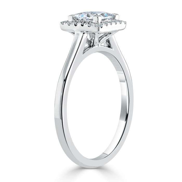 Princess Cut Lab Diamond Halo Engagement Ring
