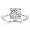 Princess Cut Lab Diamond Halo Engagement Ring