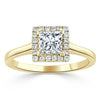 Princess Cut Lab Diamond Halo Engagement Ring