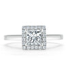 Princess Cut Lab Diamond Halo Engagement Ring