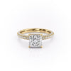 Princess Cut Lab Diamond Pavé Set Shoulders With Hidden Halo
