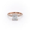 Princess Cut Lab Diamond Pavé Set Shoulders With Hidden Halo