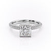 Princess Cut Lab Diamond Pavé Set Shoulders With Hidden Halo