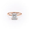 Princess Cut Lab Diamond, Plain Band & Hidden Halo