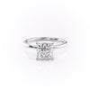Princess Cut Lab Diamond, Plain Band With Hidden Halo