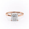 Princess Cut Lab Diamond, Plain Band With Hidden Halo