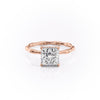 Princess Cut Lab Diamond Ring With Hidden Halo