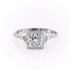 Princess Cut Lab Diamond Shoulder Set Ring Vintage Design