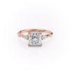 Princess Cut Lab Diamond Shoulder Set Ring With Hidden Halo