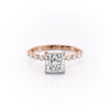 Princess Cut Lab Diamond Shoulder Set Ring With Hidden Halo