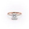 Princess Cut Lab Diamond Shoulder Set Ring With Hidden Halo