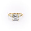 Princess Cut Lab Diamond Shoulder Set Ring With Hidden Halo