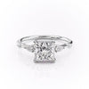 Princess Cut Lab Diamond Shoulder Set Ring With Hidden Halo