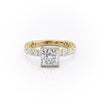 Princess Cut Lab Diamond Stone Set Shoulders With Hidden Halo