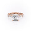 Princess Cut Lab Diamond Stone Set Shoulders With Hidden Halo