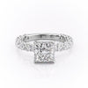 Princess Cut Lab Diamond Stone Set Shoulders With Hidden Halo