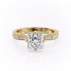 Princess Cut Lab Diamond Stone Set Shoulders With Milgrain Edge