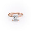 Princess Cut Lab Diamond Twisted Shoulder Set Ring With Hidden Halo