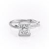 Princess Cut Lab Diamond Twisted Shoulder Set Ring With Hidden Halo