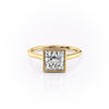 Princess Cut Rubover Lab Diamond With Hidden Halo