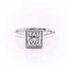 Princess Cut Rubover Lab Diamond With Hidden Halo