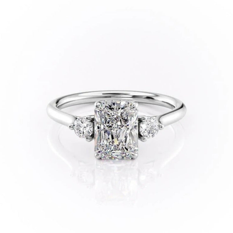 Radiant Cut Lab Diamond 3 Stone Ring