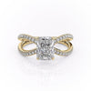 Radiant Cut Lab Diamond Criss-Cross Design