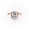 Radiant Cut Lab Diamond Engagement Ring, Classic Halo