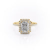 Radiant Cut Lab Diamond Engagement Ring, Classic Halo