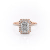 Radiant Cut Lab Diamond Engagement Ring, Classic Halo