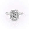 Radiant Cut Lab Diamond Engagement Ring, Classic Halo