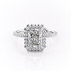 Radiant Cut Lab Diamond Engagement Ring, Classic Halo
