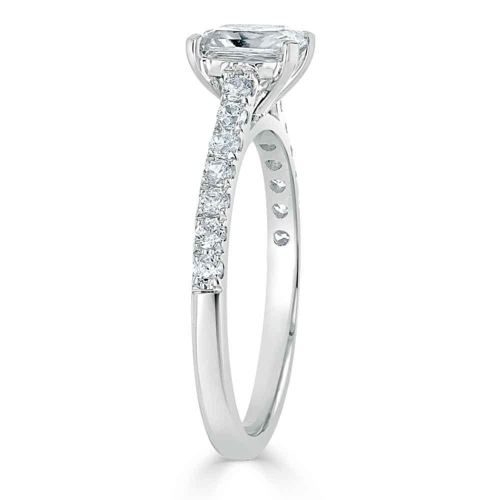 Radiant Cut Lab Diamond Engagement Ring, Classic Style