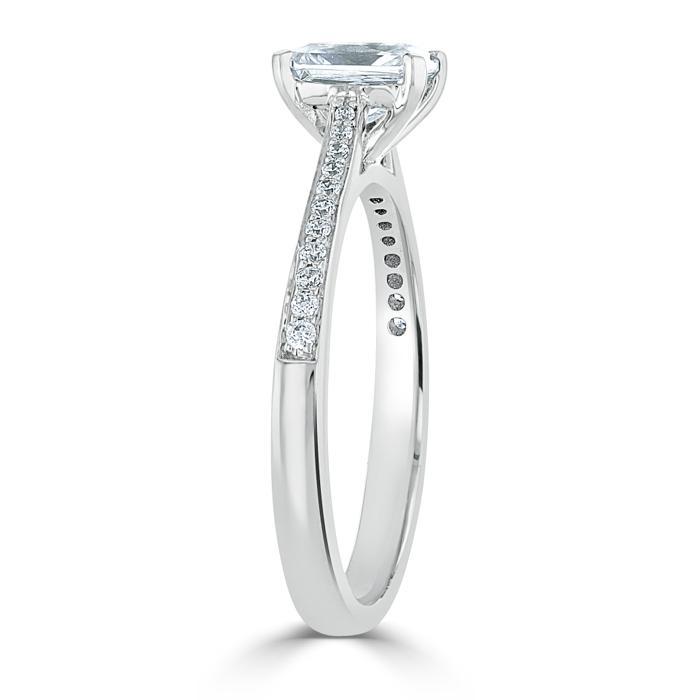 Radiant Cut Lab Diamond Engagement Ring, Classic Style