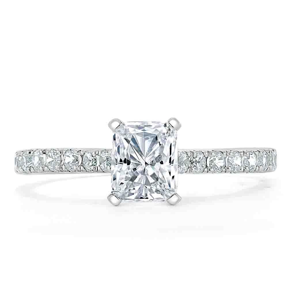 Radiant Cut Lab Diamond Engagement Ring, Classic Style