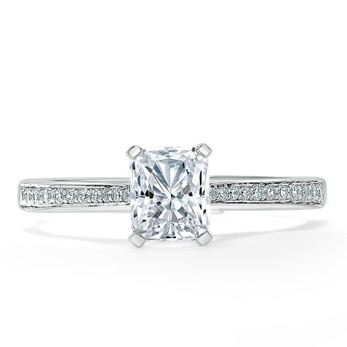 Radiant Cut Lab Diamond Engagement Ring, Classic Style