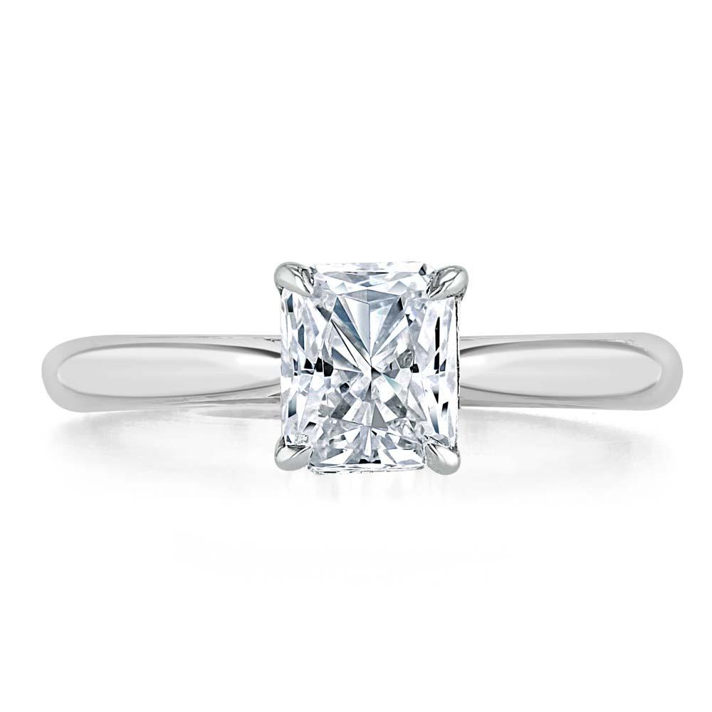 Radiant Cut Lab Diamond Engagement Ring, Classic Style