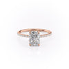 Radiant Cut Lab Diamond Engagement Ring, Hidden Halo