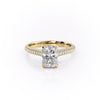 Radiant Cut Lab Diamond Engagement Ring, Pave Set Shoulders