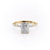 Radiant Cut Lab Diamond Engagement Ring With Hidden Halo