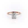 Radiant Cut Lab Diamond Engagement Ring With Hidden Halo