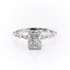 Radiant Cut Lab Diamond Engagement Ring With Hidden Halo